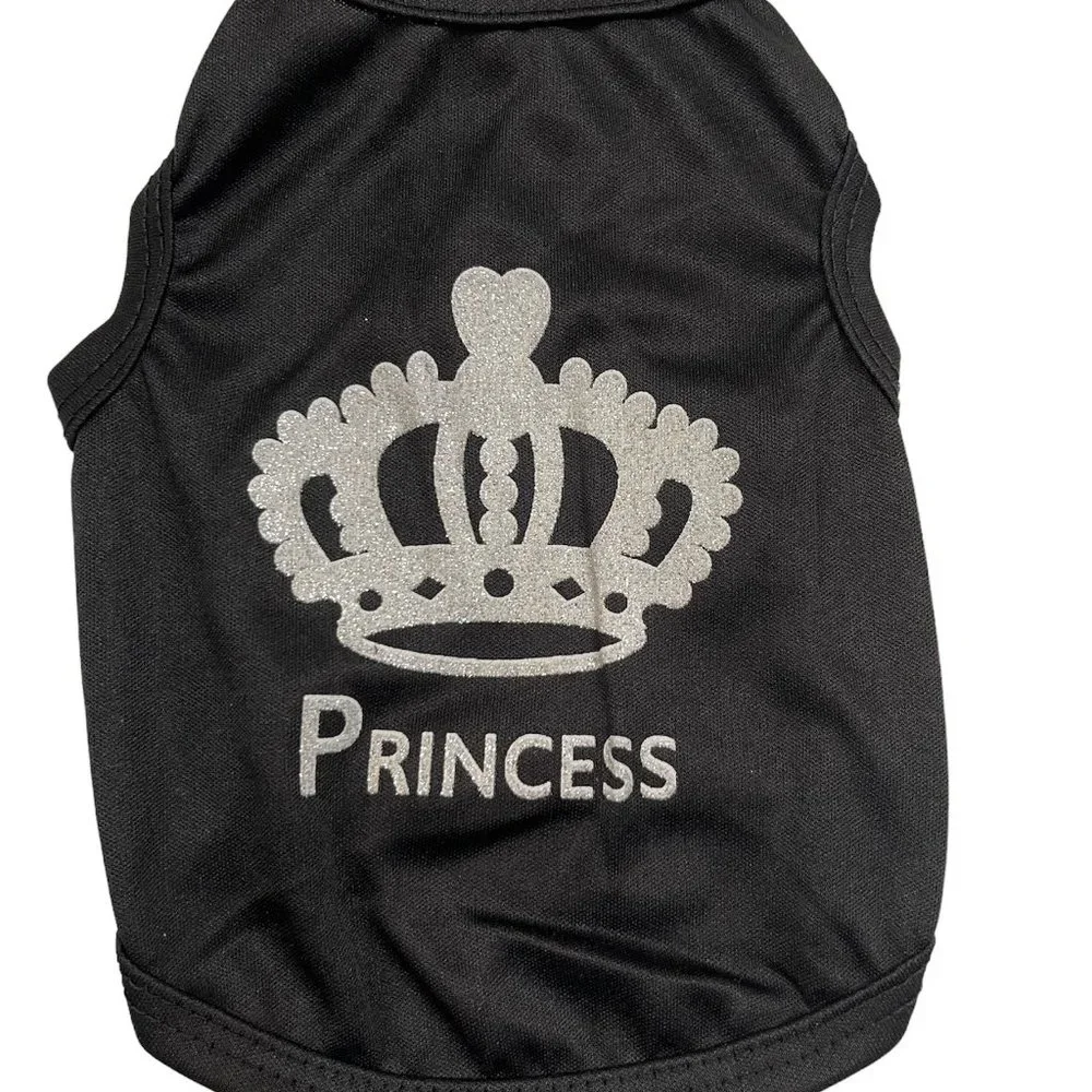 Crown Princess Pet T-shirt - Black - NWT - Various Sizes